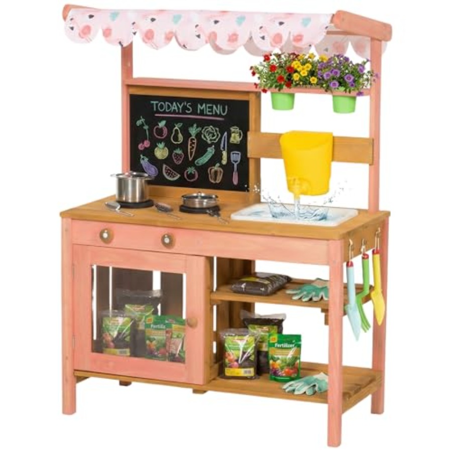 Kids Outdoor Chalkboard - Outdoor kids mud kitchen for pretend