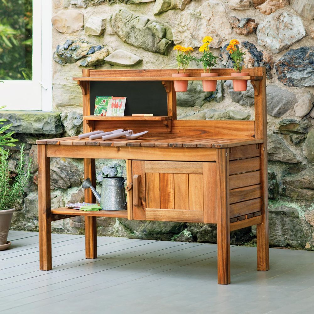 Kids Outdoor Chalkboard - Kids Outdoor Potting Bench Wooden Mud