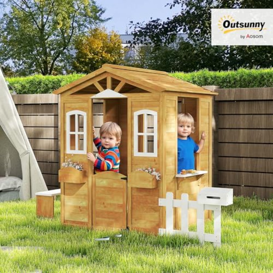 Outdoor playhouse for kids age - Kids Outdoor Wooden Playhouse recensione e prezzo