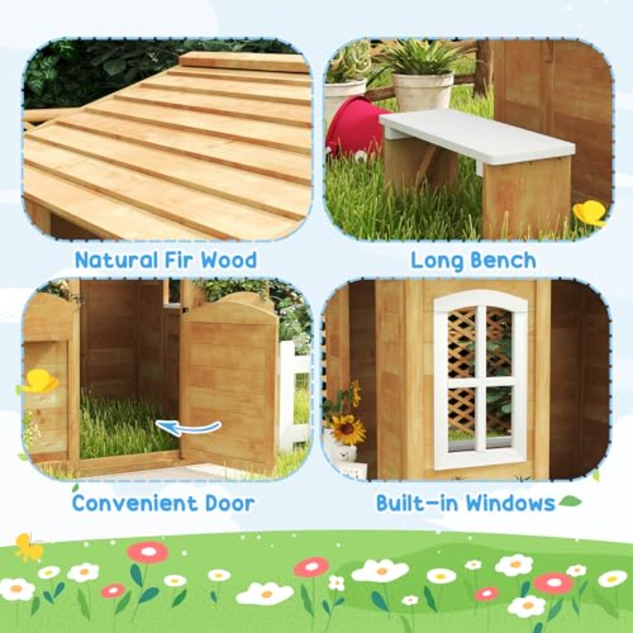 Outdoor playhouse for kids age - Kids Outdoor Wooden Playhouse recensione e prezzo