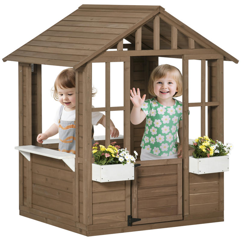 Outsunny Kids Wooden Playhouse - Kids Outdoor Wooden Playhouse recensione e prezzo