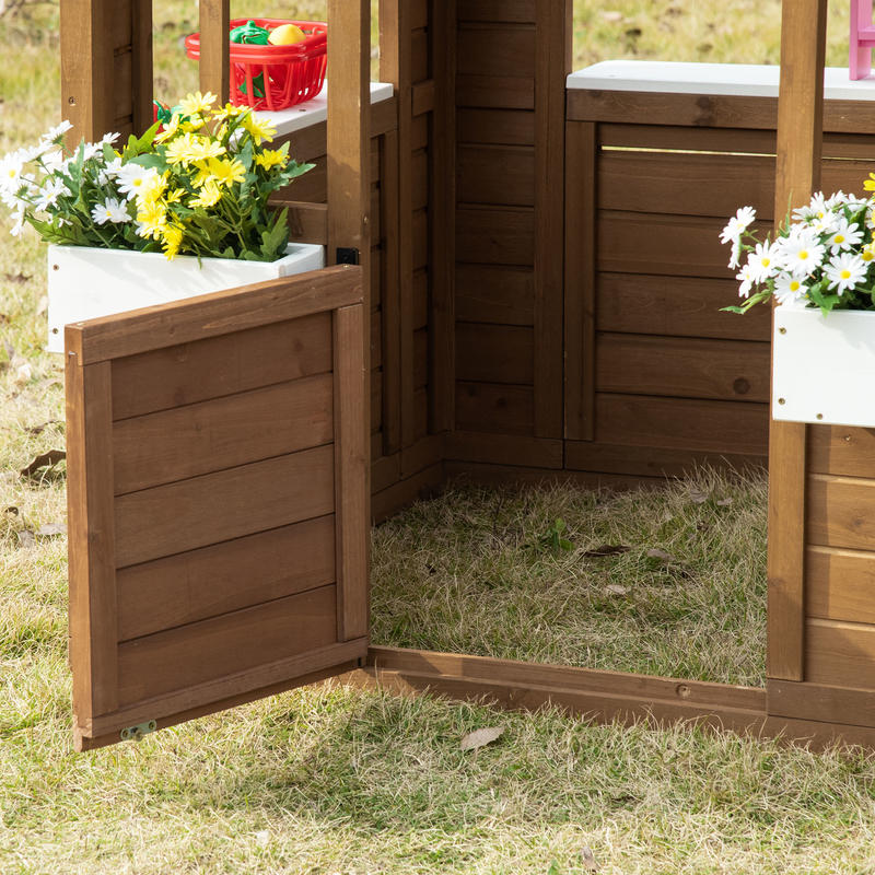 Outsunny Kids Wooden Playhouse - Kids Outdoor Wooden Playhouse recensione e prezzo