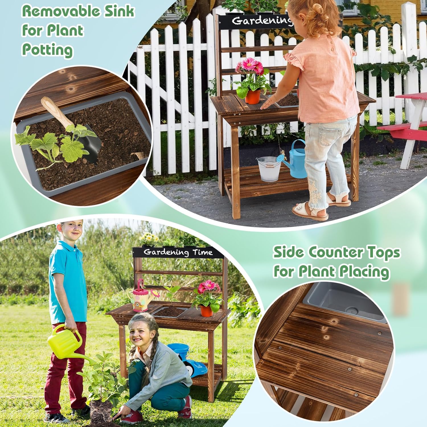 Mud Kitchen, Fir Wood Kids Pot - Kids Outdoor Chalkboard recensione e prezzo