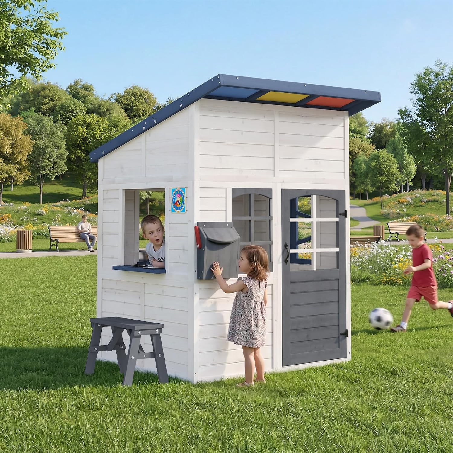 Wooden Kids Outdoor Playhouse  - Kids Outdoor Wooden Playhouse recensione e prezzo