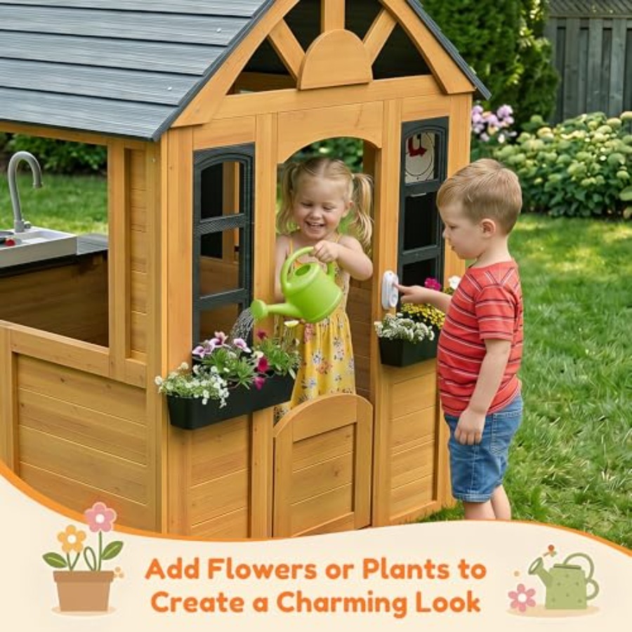 Outdoor playhouse for kids age - Kids Outdoor Wooden Playhouse recensione e prezzo