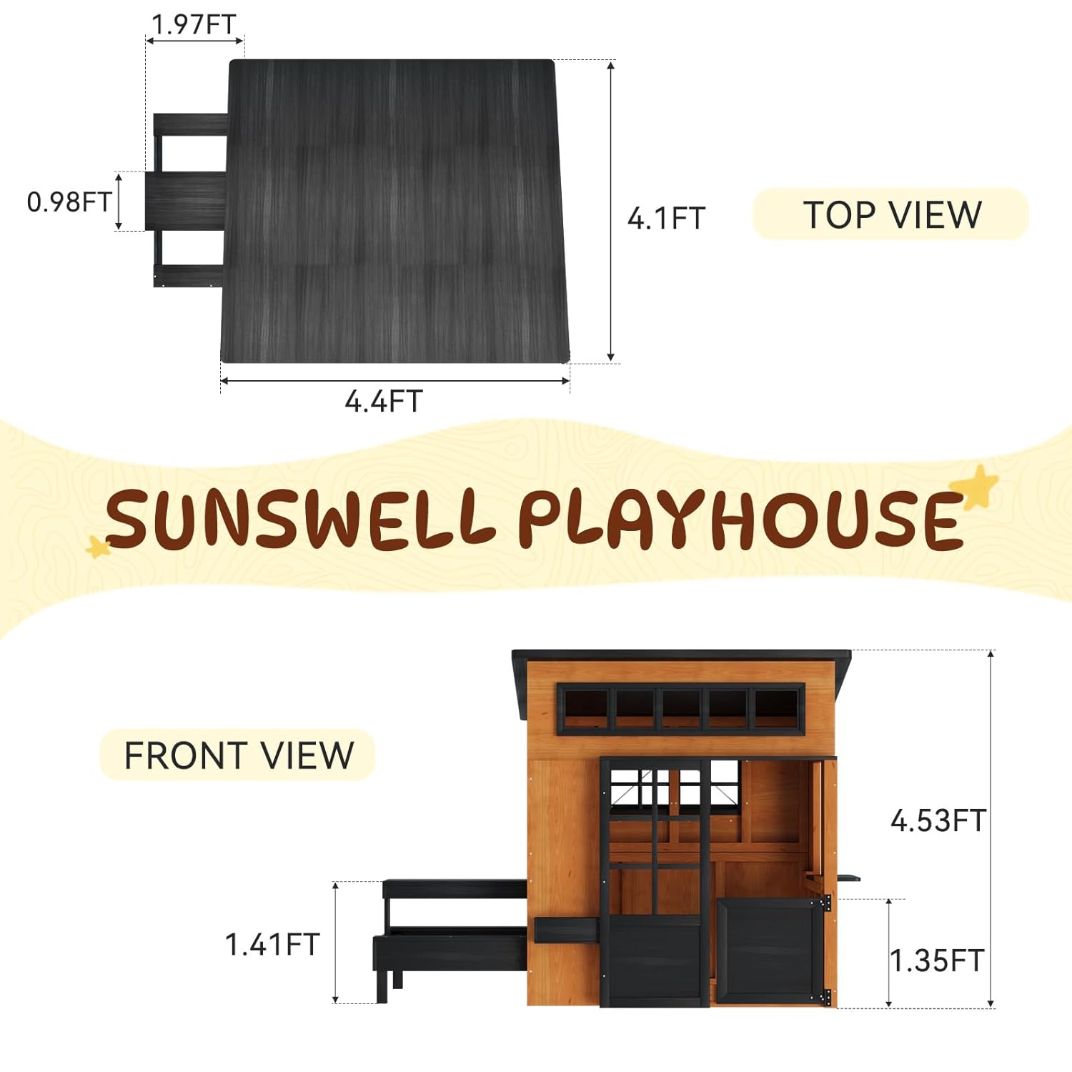 Fir Wooden Kids Playhouse with - Kids Outdoor Chalkboard recensione e prezzo