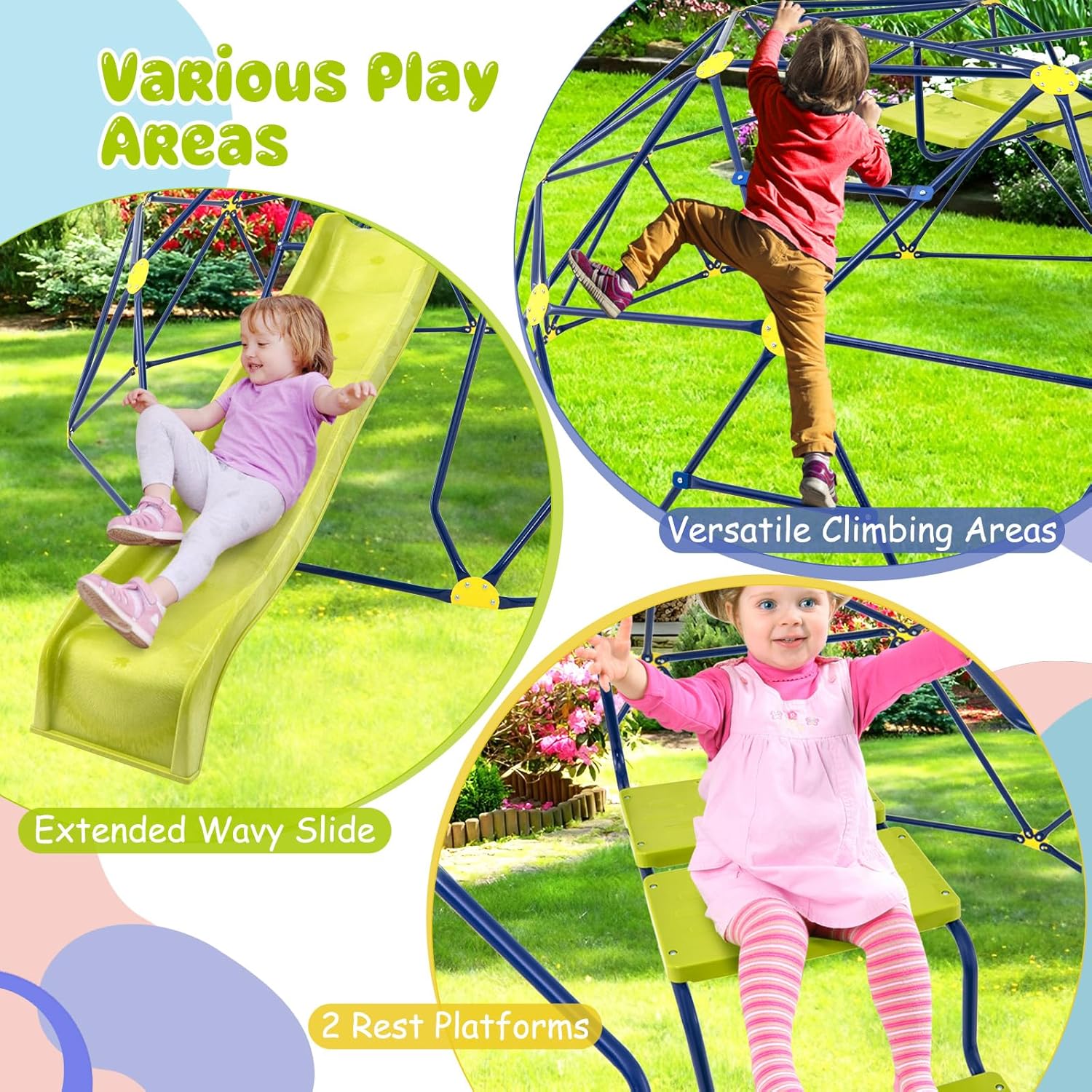 Kids Climbing Dome with Extend - Kids Outdoor Jungle Gym With Slide recensione e prezzo