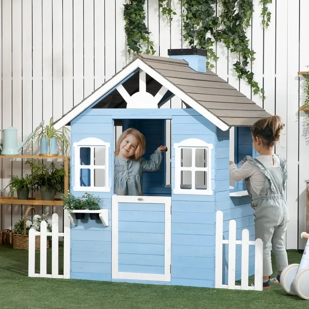 Playhouse For Kids Outdoor Cou - Kids Outdoor Wooden Playhouse recensione e prezzo