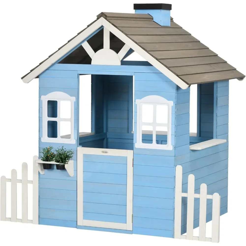 Playhouse For Kids Outdoor Cou - Kids Outdoor Wooden Playhouse recensione e prezzo