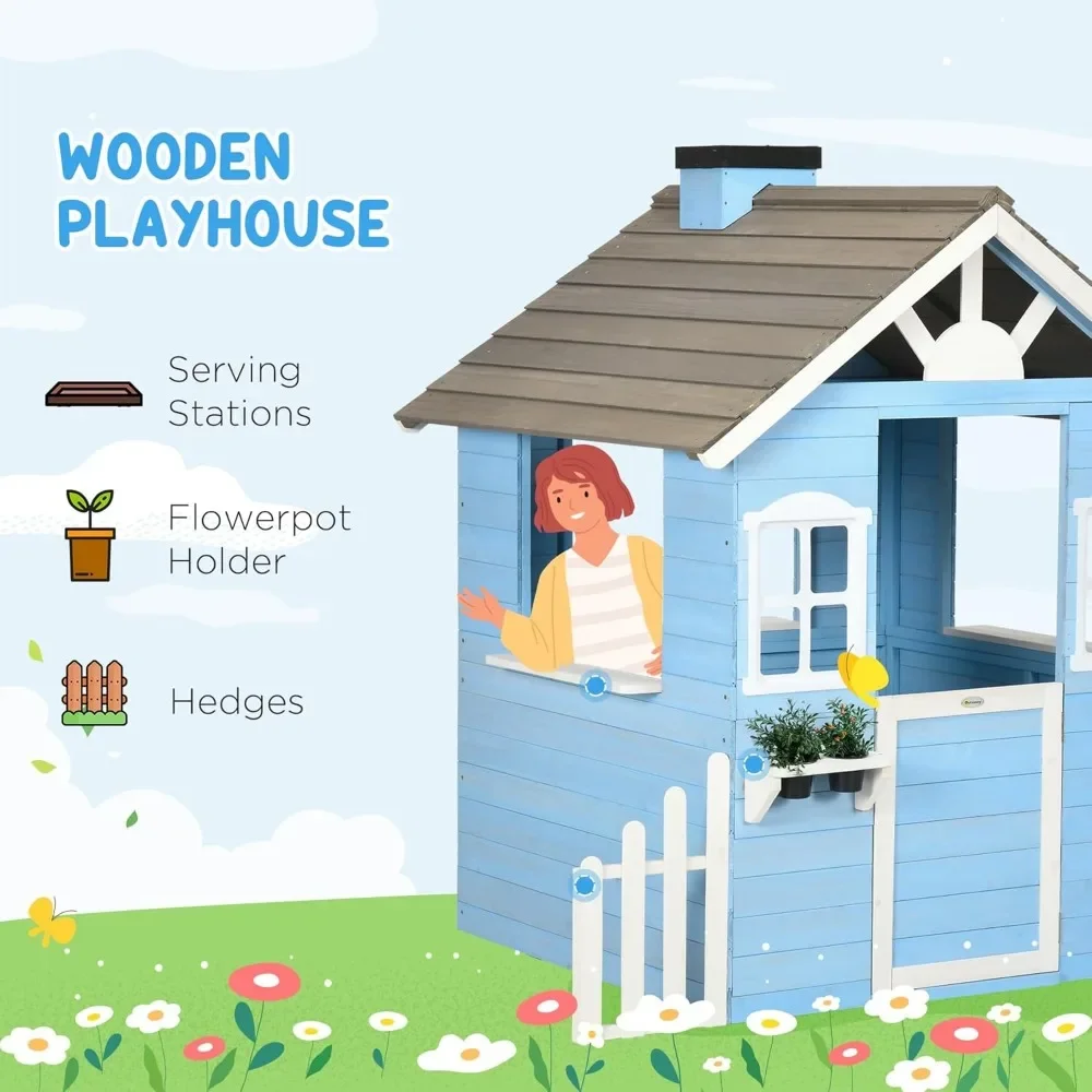 Playhouse For Kids Outdoor Cou - Kids Outdoor Wooden Playhouse recensione e prezzo