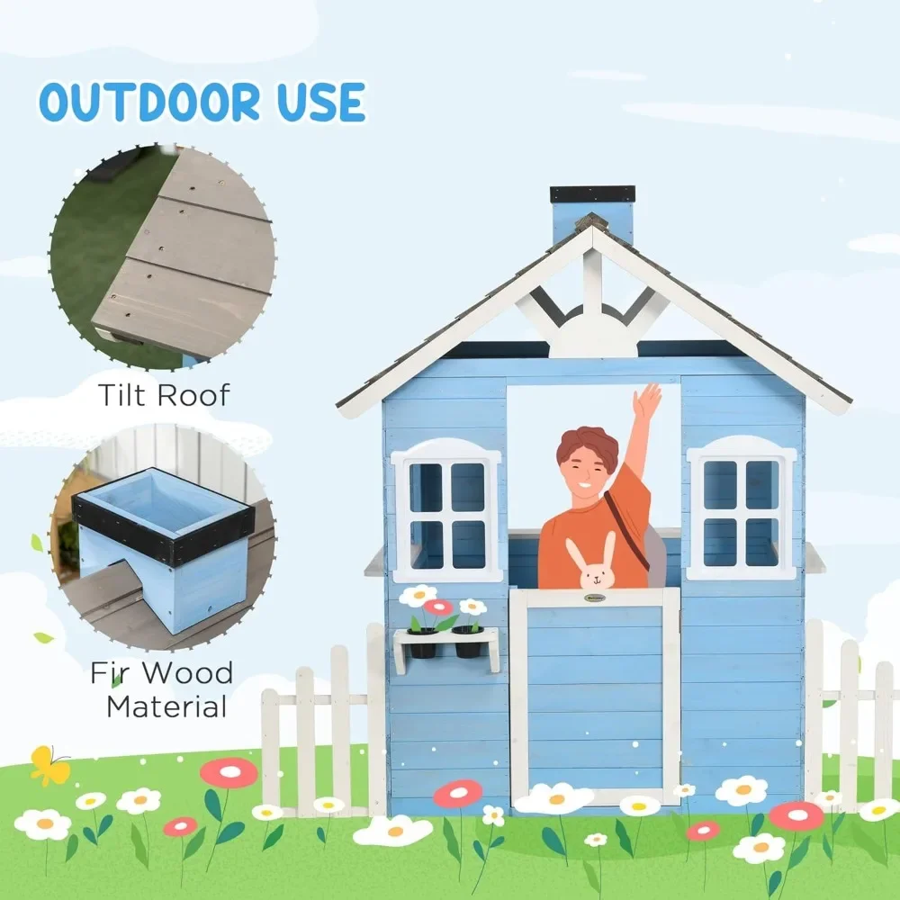 Playhouse For Kids Outdoor Cou - Kids Outdoor Wooden Playhouse recensione e prezzo