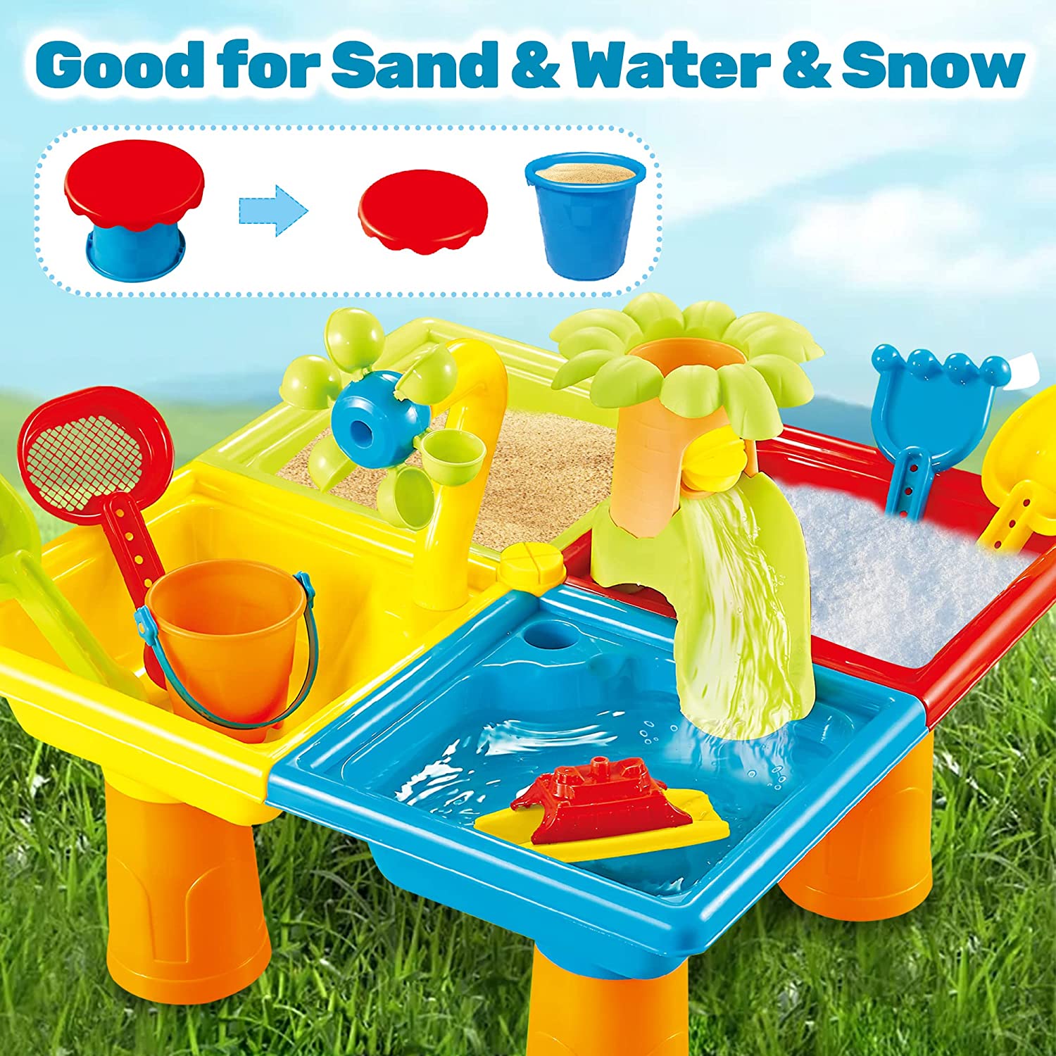 Beach Table Sand Play Toys Chi - Kids Outdoor Storage recensione e prezzo