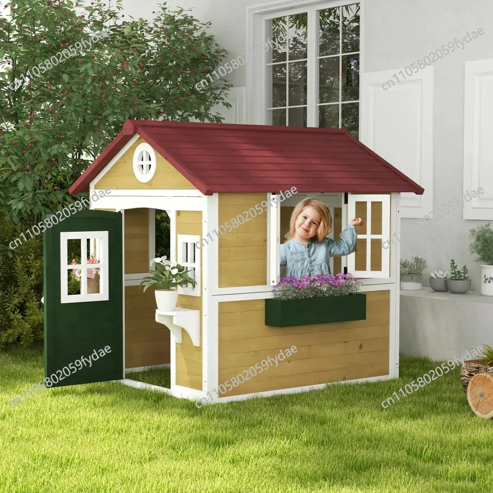 Outdoor Kids Playhouse, Wooden - Kids Outdoor Wooden Playhouse recensione e prezzo