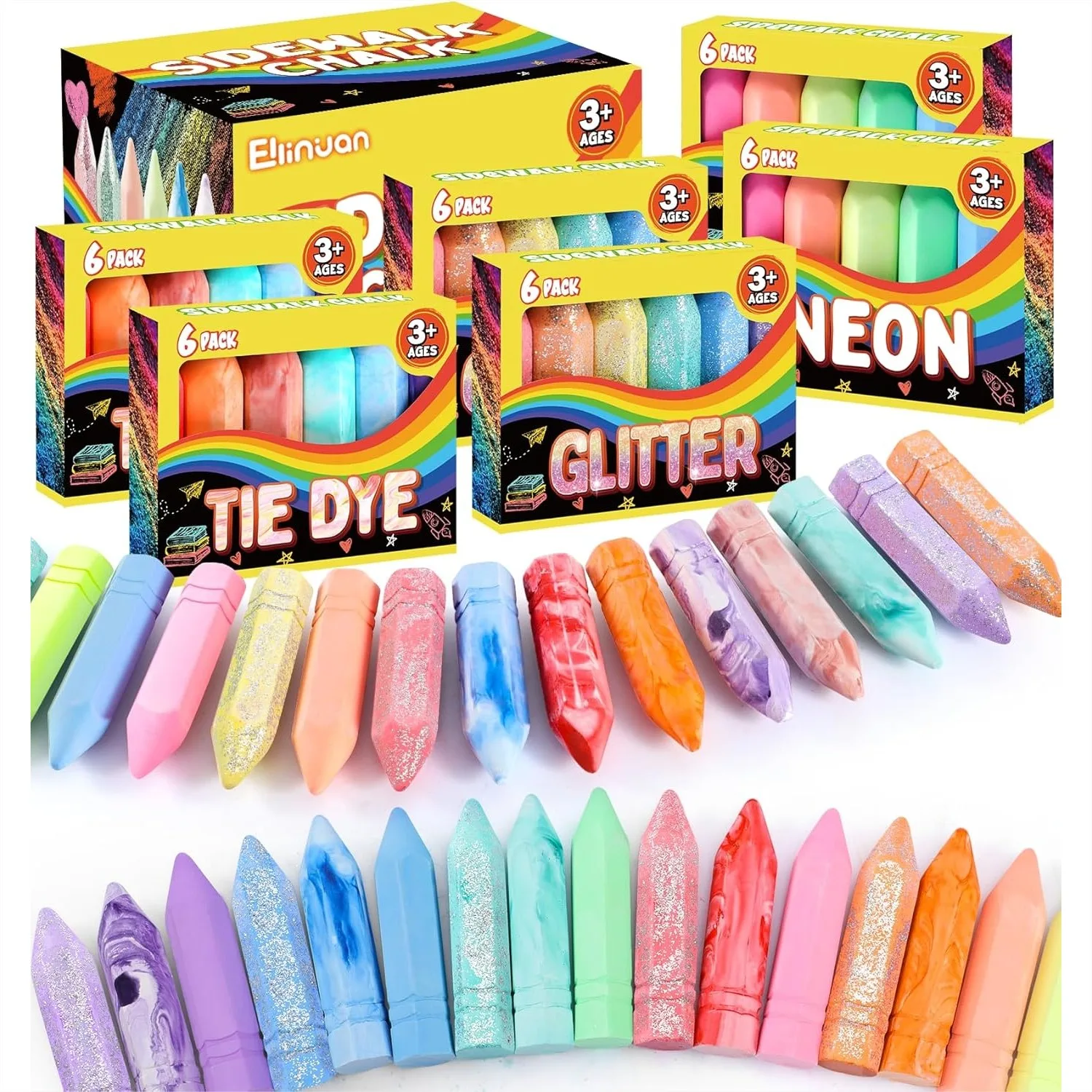 36 Pcs Washable Sidewalk Chalk - Kids Outdoor Chalkboard recensione e prezzo