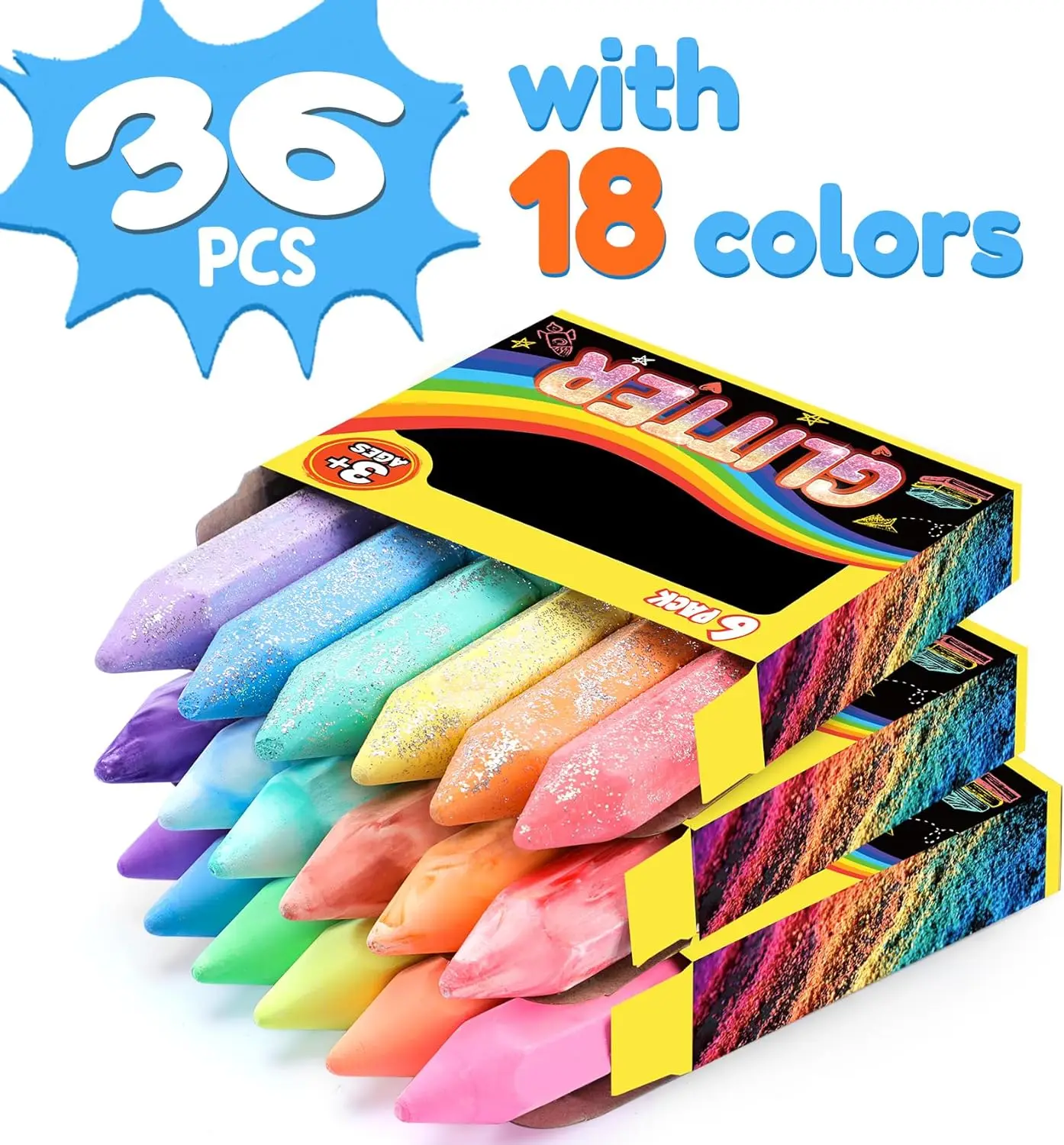 36 Pcs Washable Sidewalk Chalk - Kids Outdoor Chalkboard recensione e prezzo