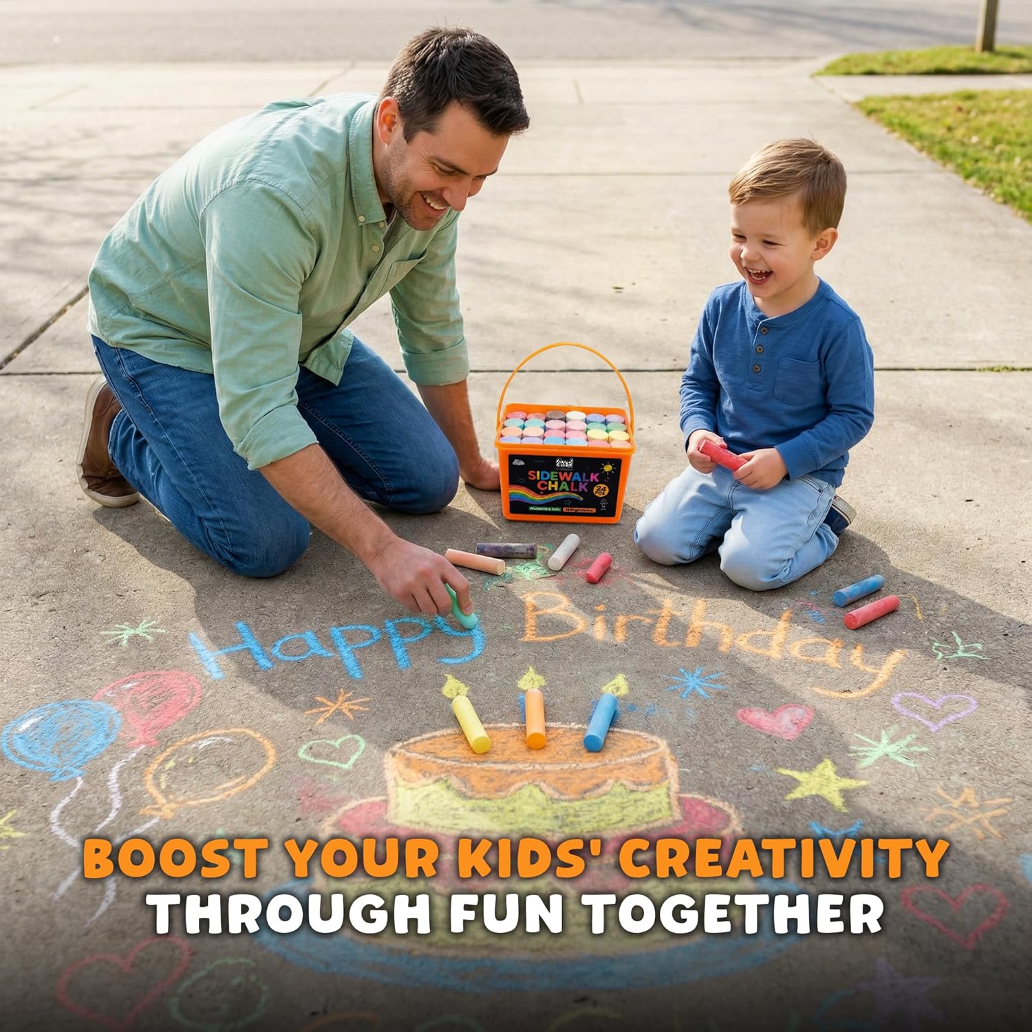24 PCS Sidewalk Chalk for Kids - Kids Outdoor Chalkboard recensione e prezzo
