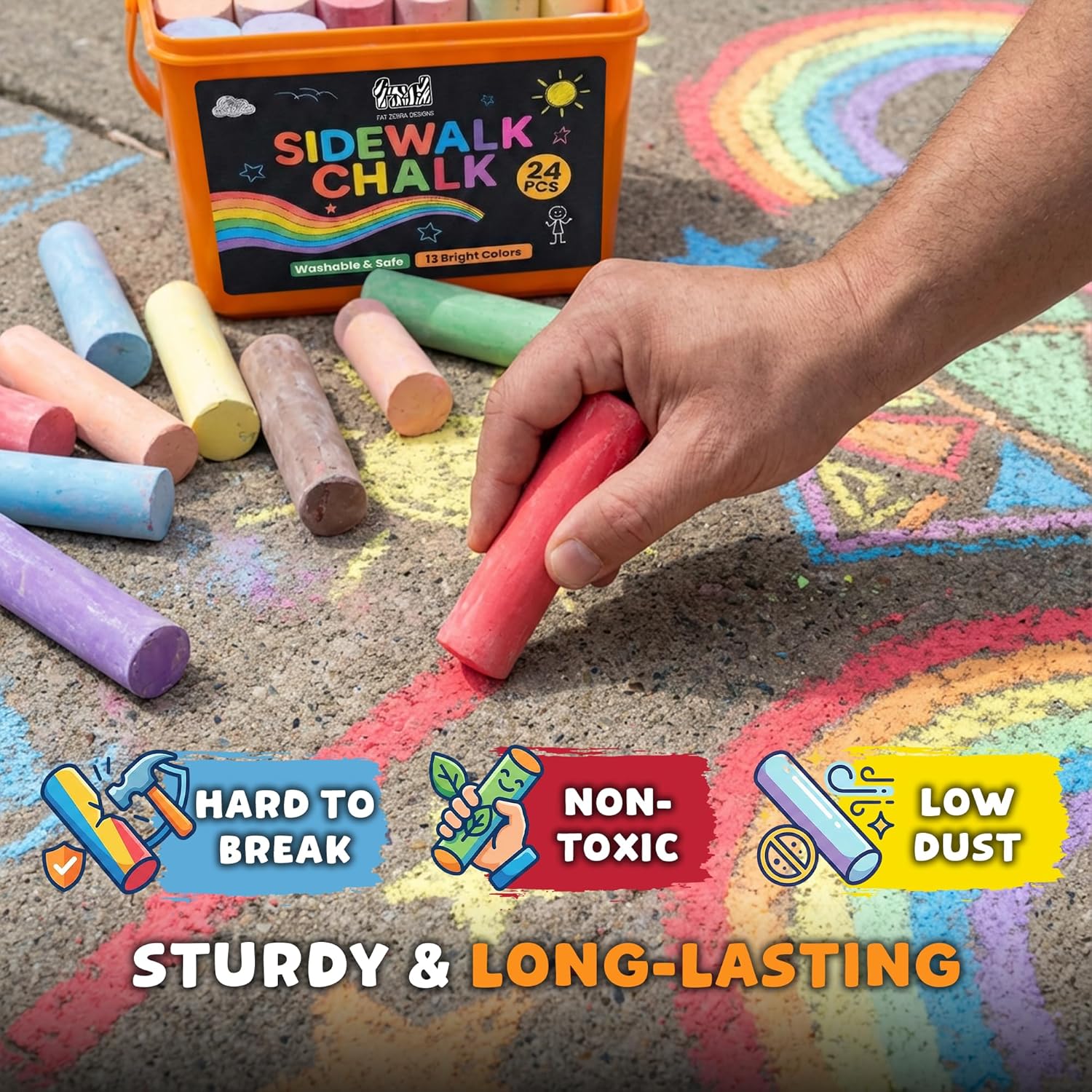 24 PCS Sidewalk Chalk for Kids - Kids Outdoor Chalkboard recensione e prezzo