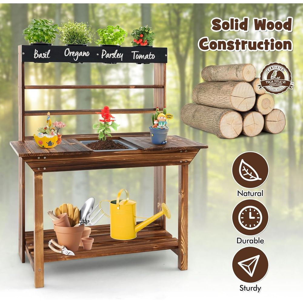 Wooden Kids Gardening Bench wi - Kids Outdoor Chalkboard recensione e prezzo