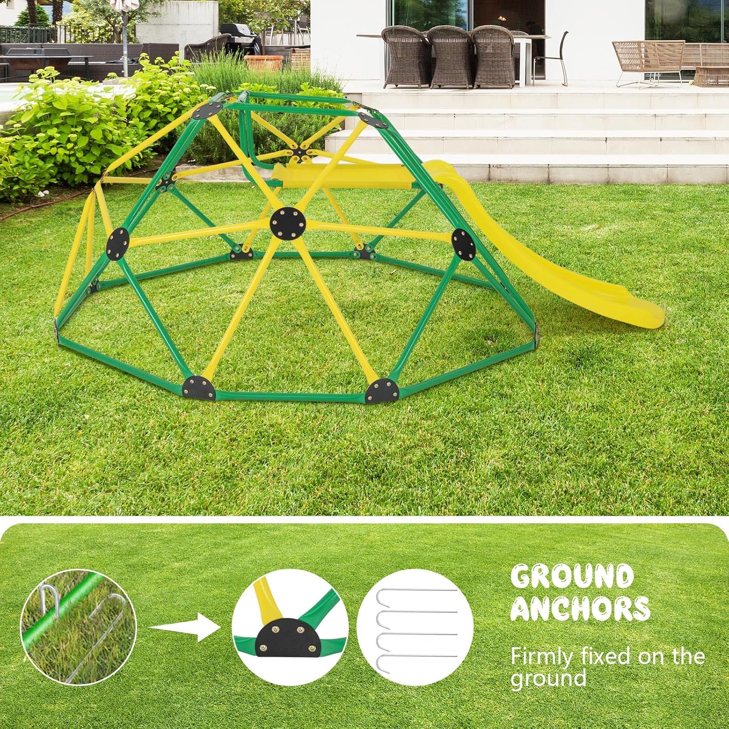 Climbing Dome with Slide, Kids - Kids Outdoor Jungle Gym With Slide recensione e prezzo