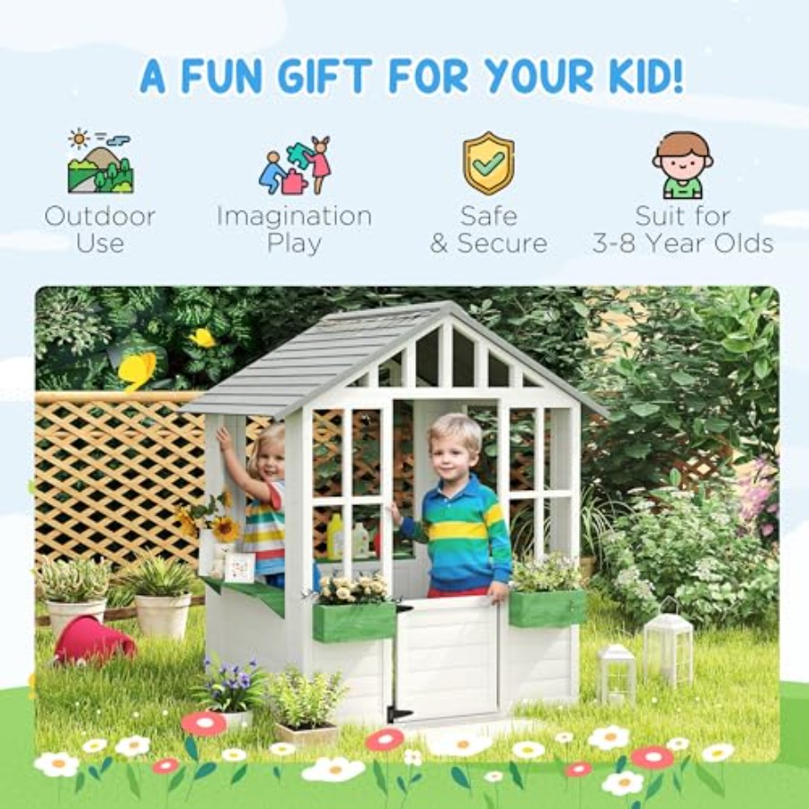 Outdoor playhouse for backyard - Kids Outdoor Wooden Playhouse recensione e prezzo
