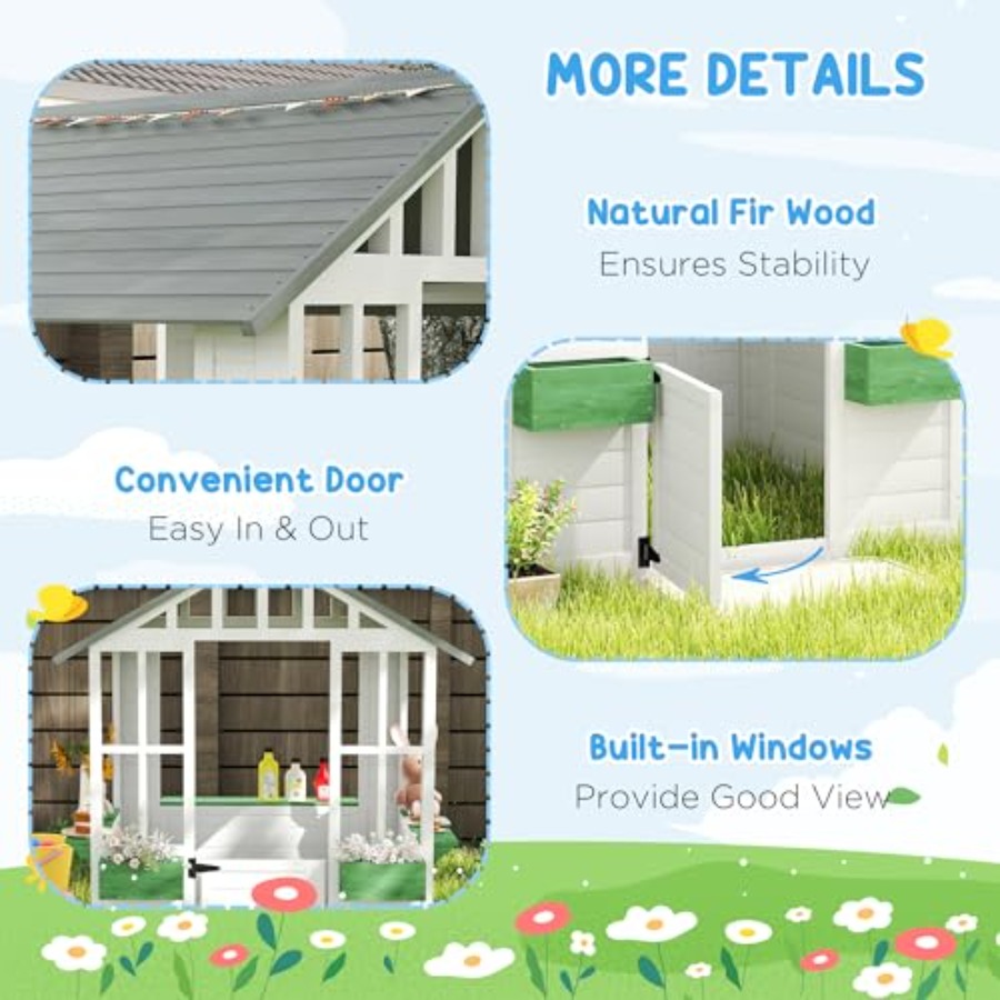 Outdoor playhouse for backyard - Kids Outdoor Wooden Playhouse recensione e prezzo
