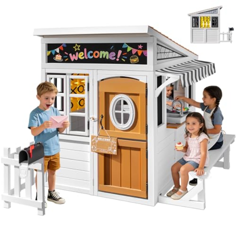 Outdoor playhouse for kids 3-1 - Kids Outdoor Chalkboard recensione e prezzo