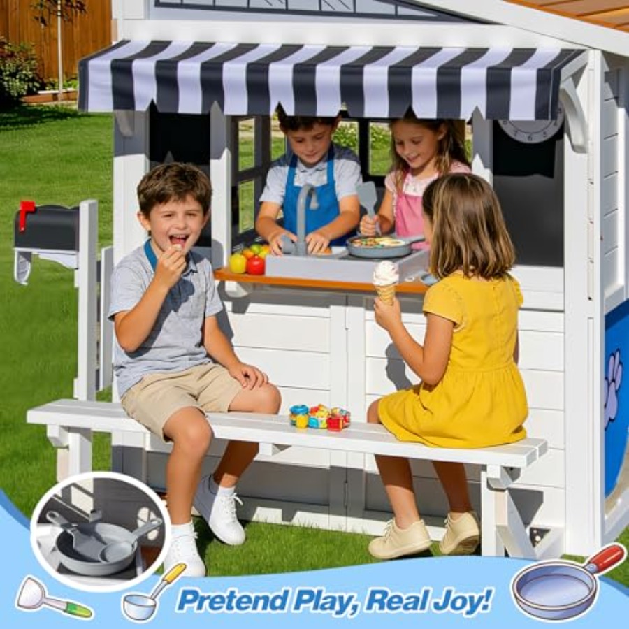 Outdoor playhouse for kids 3-1 - Kids Outdoor Chalkboard recensione e prezzo