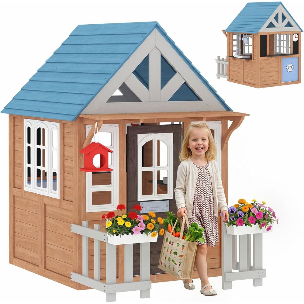 Qaba Outdoor Playhouse with Pe - Qaba Kids Outdoor Playhouse recensione e prezzo