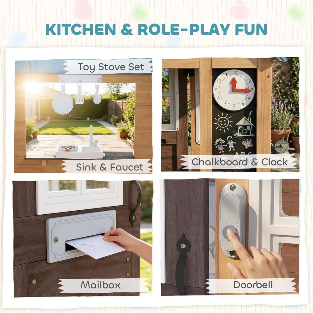 Qaba Outdoor Playhouse with Pe - Qaba Kids Outdoor Playhouse recensione e prezzo
