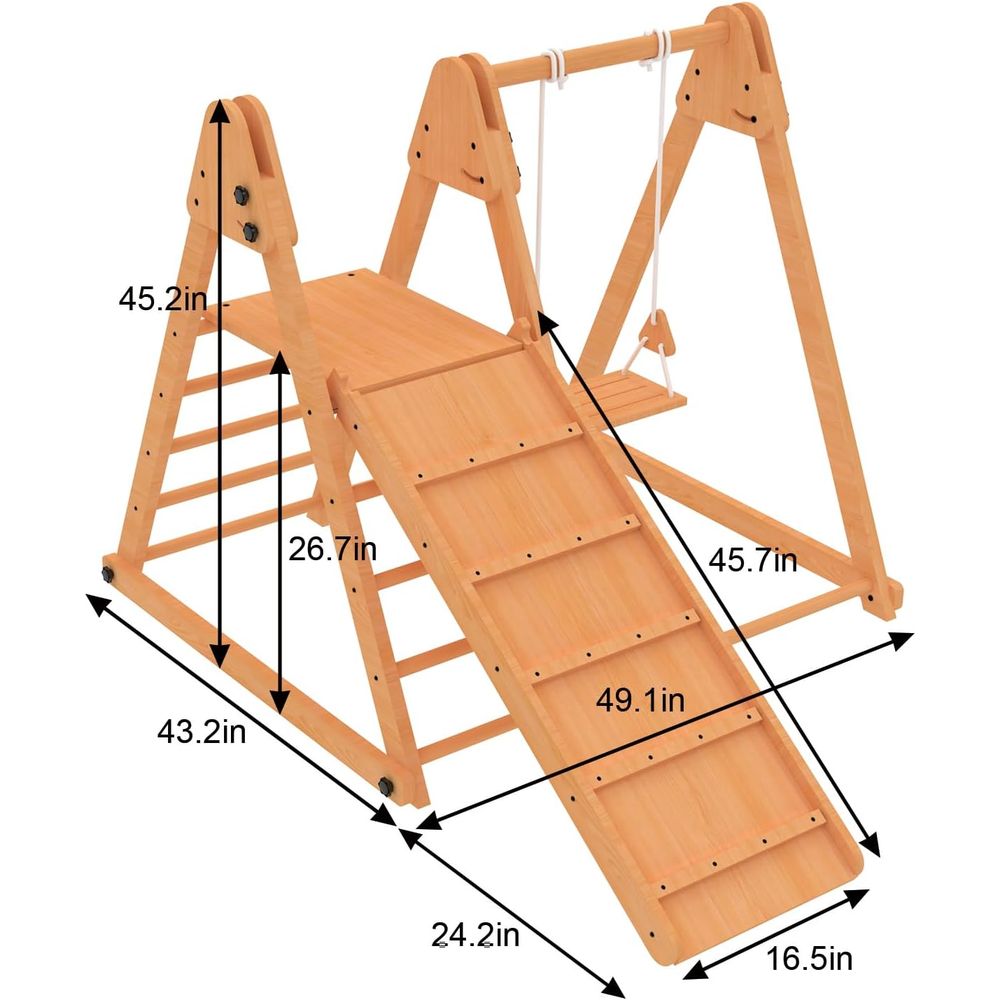 4-in-1 Outdoor Wooden Playset  - Kids Outdoor Jungle Gym With Slide recensione e prezzo