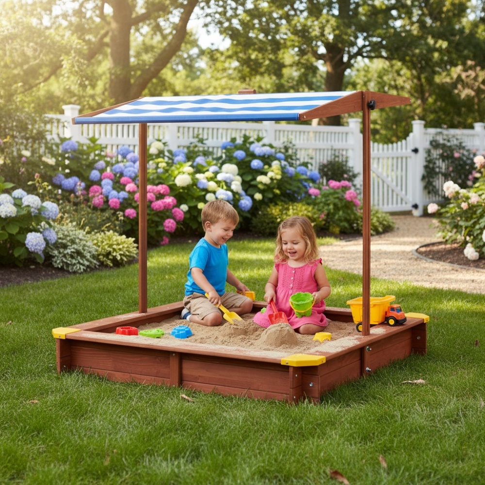 Wooden Kids Picnic Table, Sand - Kids Outdoor Play Table recensione e prezzo