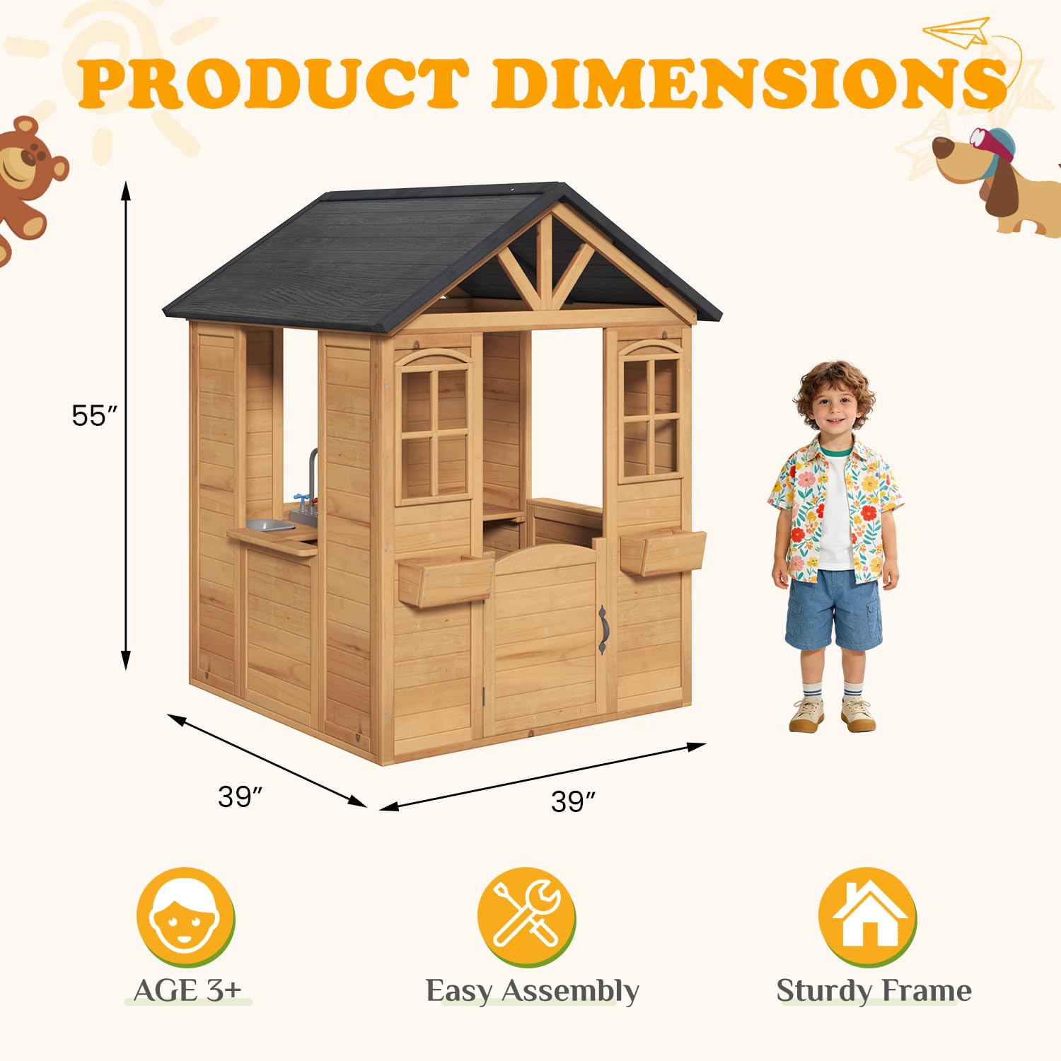 Wooden Kids Playhouse Outdoor  - Kids Outdoor Wooden Playhouse recensione e prezzo