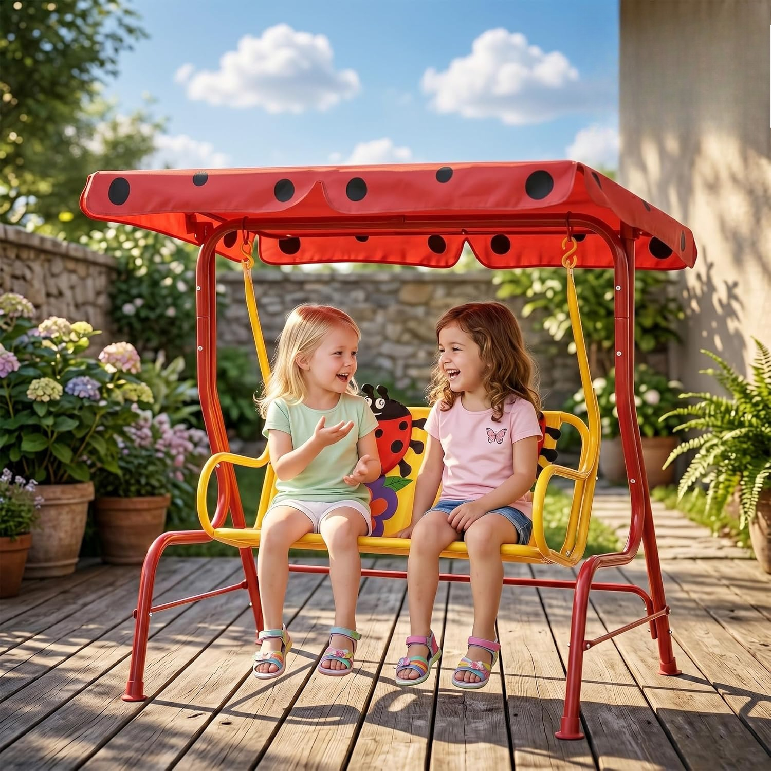 Kids Patio Swing, 2-Seater Out - Kids Outdoor Hanging Chair recensione e prezzo