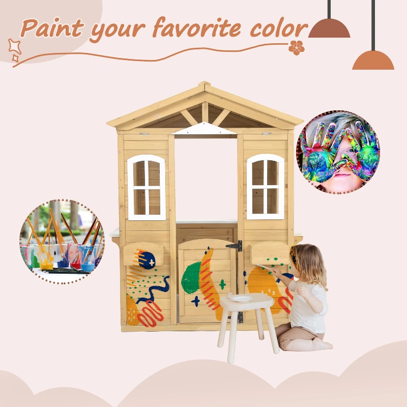 Modern Classic Solid Wood Play - Kids Outdoor Wooden Playhouse recensione e prezzo