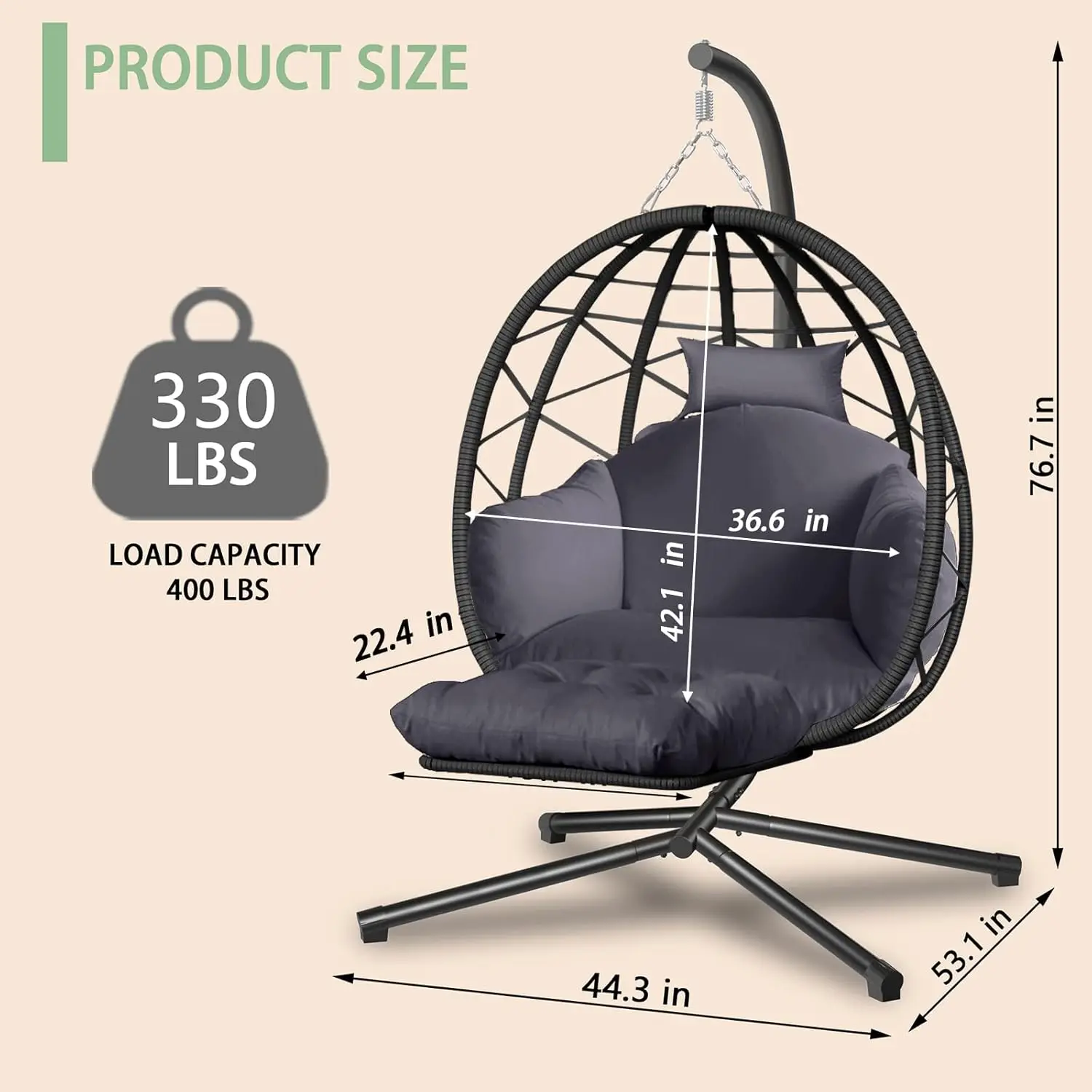 Hanging Egg Chair with Stand a - Kids Outdoor Hanging Chair recensione e prezzo