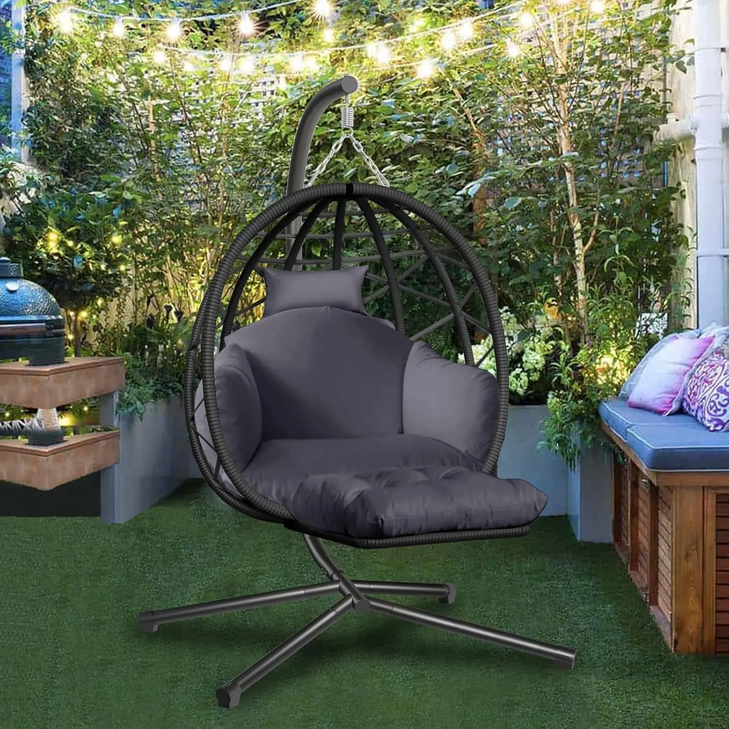 Hanging Egg Chair with Stand a - Kids Outdoor Hanging Chair recensione e prezzo