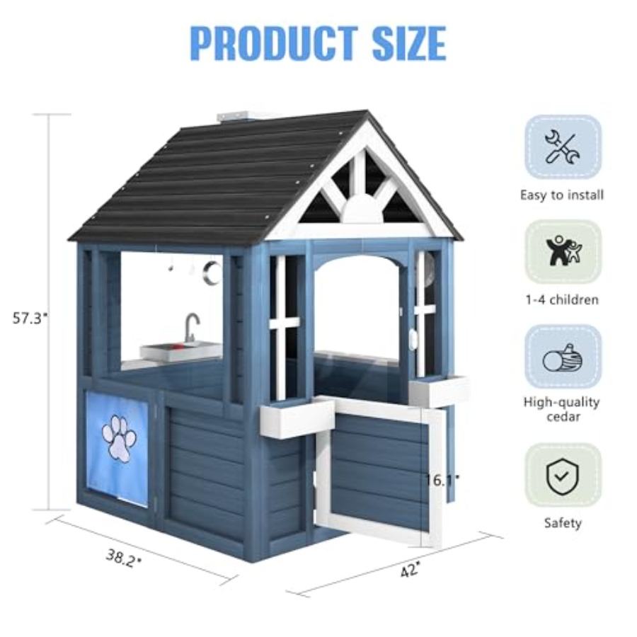 Outdoor playhouse for kids ced - Kids Outdoor Wooden Playhouse recensione e prezzo