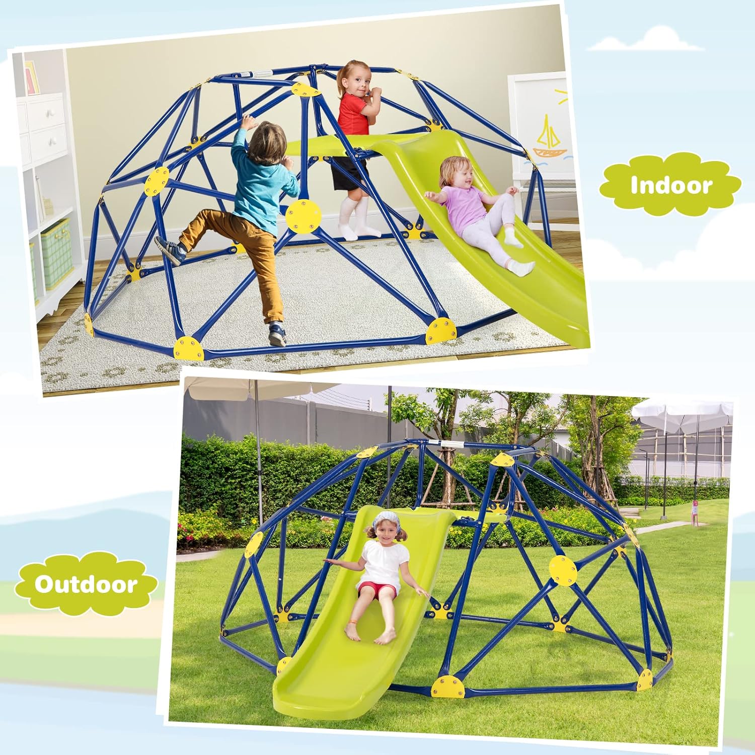 Costzon Climbing Dome with Sli - Kids Outdoor Jungle Gym With Slide recensione e prezzo