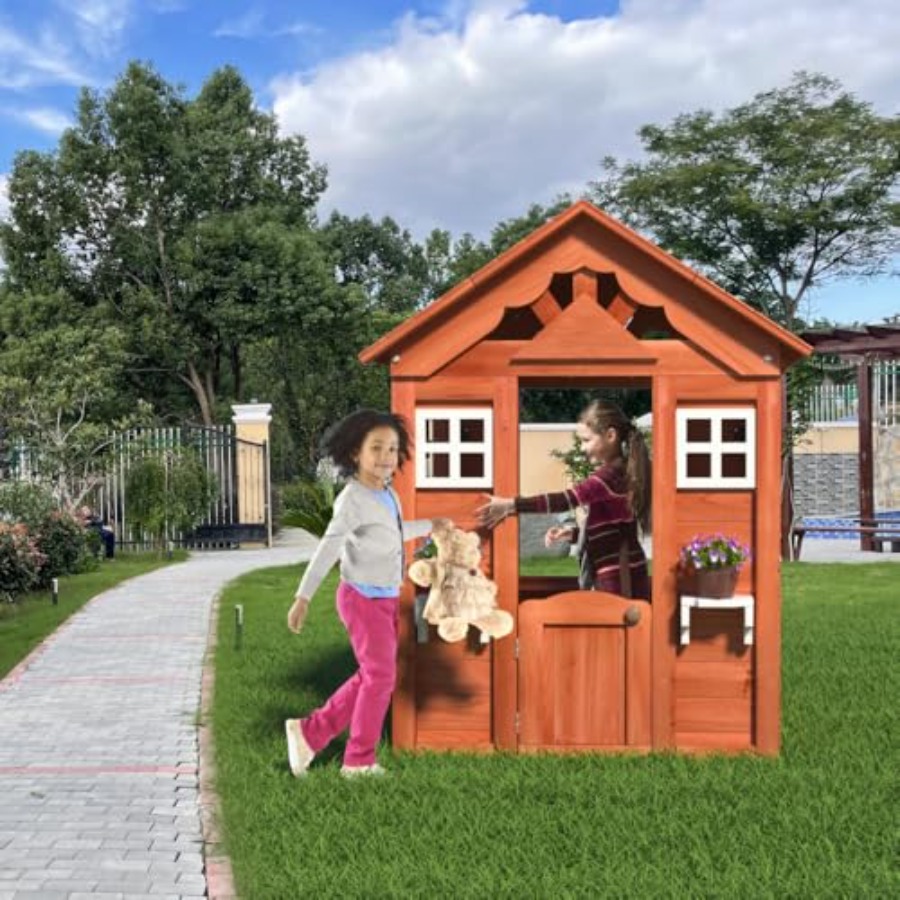Outdoor kids playhouse for bac - Kids Outdoor Wooden Playhouse recensione e prezzo