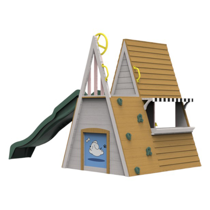 Kids Outdoor Playground Equipm - Kids Outdoor Wooden Playhouse recensione e prezzo