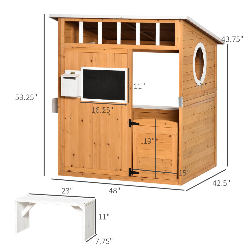 Kids Outdoor Wooden Playhouse, - Kids Outdoor Wooden Playhouse recensione e prezzo
