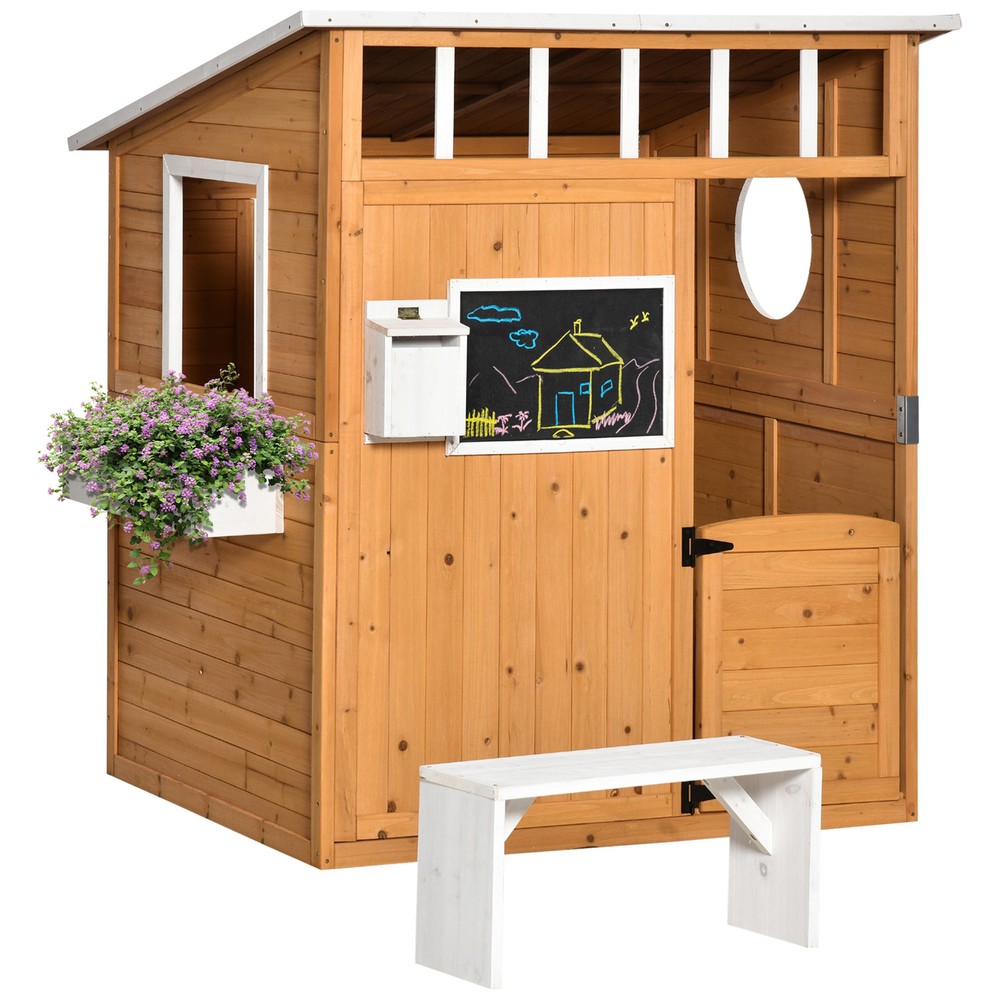 Kids Outdoor Wooden Playhouse, - Kids Outdoor Wooden Playhouse recensione e prezzo