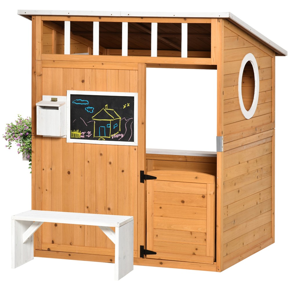 Kids Outdoor Wooden Playhouse, - Kids Outdoor Wooden Playhouse recensione e prezzo