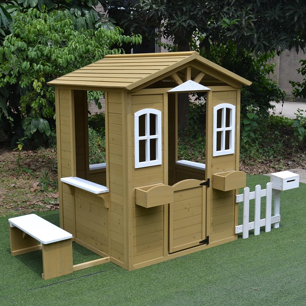 Cedar Wooden Playhouse Kids Ou - Kids Outdoor Wooden Playhouse recensione e prezzo