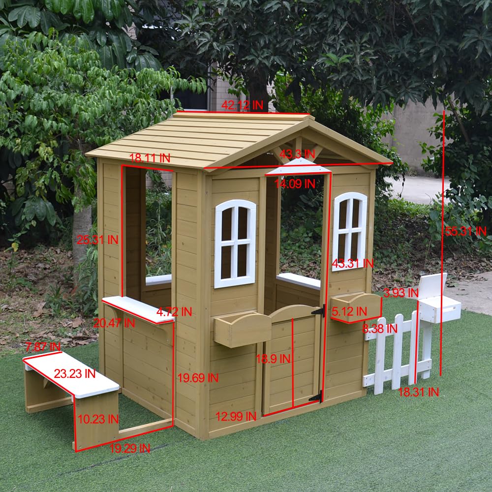 Cedar Wooden Playhouse Kids Ou - Kids Outdoor Wooden Playhouse recensione e prezzo