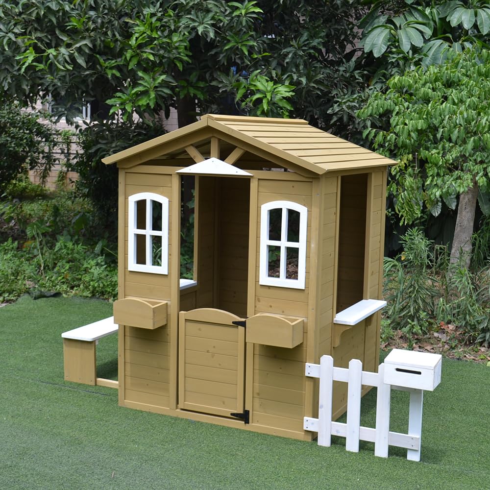 Cedar Wooden Playhouse Kids Ou - Kids Outdoor Wooden Playhouse recensione e prezzo