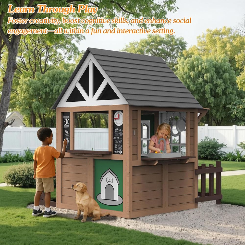 Seizeen Outdoor Play House or  - Kids Outdoor Wooden Playhouse recensione e prezzo
