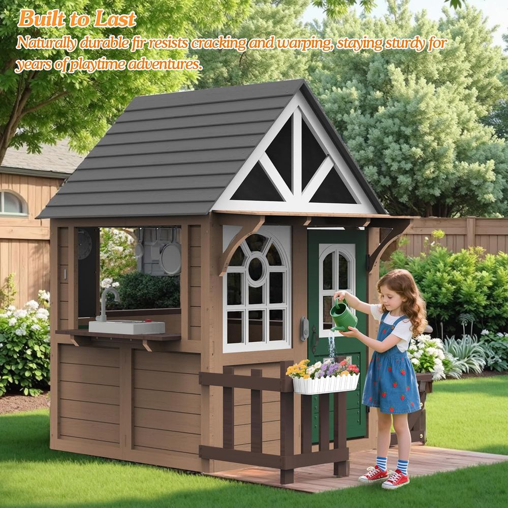Seizeen Outdoor Play House or  - Kids Outdoor Wooden Playhouse recensione e prezzo