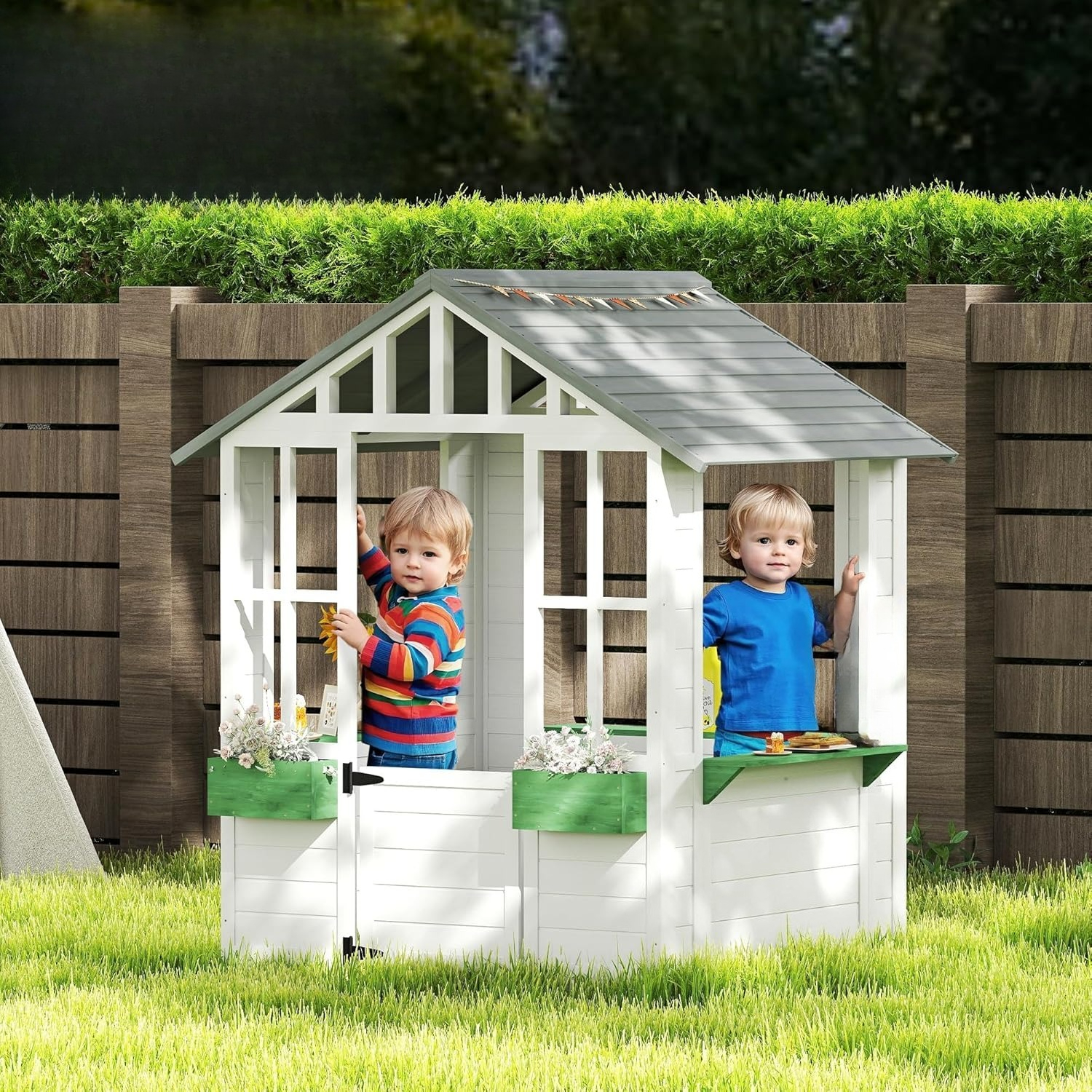 Wooden Outdoor Kids Playhouse  - Kids Outdoor Wooden Playhouse recensione e prezzo